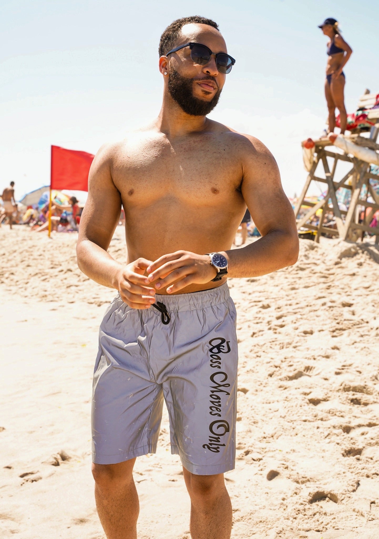 Men’s Reflective Swim Trunks